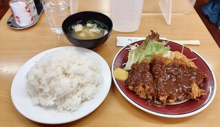 Ajiichi - 国産牛ビフカツ1,200円 ご飯大盛り＋60円