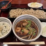 手打ち蕎麦 ほてい家 - 鶏のつけ汁蕎麦 日替わりご飯付き 1,150円