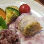 キッチン ブルー グローブ - ポワレを倒してカット