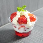 Strawberry and rose mini parfait