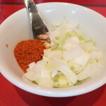 ラーメン二郎 - 待ってる間にカスタマイズ♪