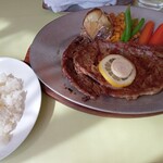 ステーキハウスみや - Ribステーキ6オンス、ライス