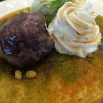 Hachiouji Kohi Ten - あん抹茶パンケーキのアップ写真(笑)