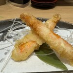 漁港回転寿司 鮨かば - ずわい蟹天ぷら