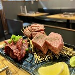 TOKYO焼肉ごぉ - 厚切り３点盛り (タン、ザブトン、ハラミステーキ)