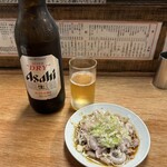 Motsuyaki Ucchan - 瓶ビール　コブクロ刺し