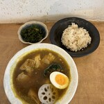 Ka Re Shoku Dou Koropo - あっさり椎茸・昆布スープ　とり（辛口、ライス50g）、岩のり