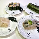 回転寿司みさき - ほたて、天然インドまぐろとろたく巻、塩〆いわし、
天然インドまぐろねぎとろ手巻