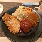 洋食トミー 三国ヶ丘店 - Aランチ　クリームコロッケ　ミンチカツ　トンテキ