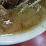 ラーメン二郎 - 【再訪】朝でもかなりの乳化スープでした