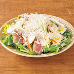 Prosciutto Caesar salad ~ Finished with freshly shaved cheese on the table ~