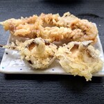 本格手打うどん はゆか - ゲソ天、しいたけ天