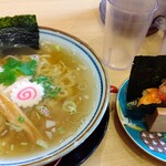 Kaino Shirahara - 貝出汁追いがつおラーメンとネギトロサーモン手巻きセット