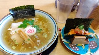 Kaino Shirahara - 貝出汁追いがつおラーメンとネギトロサーモン手巻きセット