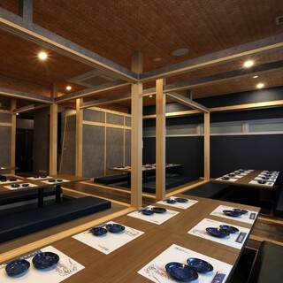 広々とした和モダン個室♪宴会個室は最大60名様までOK！