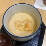 鮨　まつ本 - 毛ガニとゴルゴンゾーラチーズ（ブルー？）の茶碗蒸し