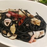 キッチン ブルー グローブ - 反対側から、唐辛子が添えられています