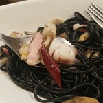 キッチン ブルー グローブ - ミニホタテ、ベーコン、唐辛子です