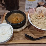 Ramen Hi Ha Mata Noboru - つけ麺大盛とサービスライス