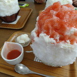 イチゴミルク！うますぎです！白玉もシロップがかかってたいい感じ