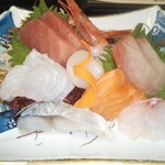 お食事処 多七 - 刺身アップ。