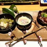 Sumibiyaki Torisei - 前菜盛り合わせ3種