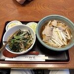 そば処 木場 柳家 - こだぬき丼　肉南そば