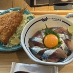 いまがわ食堂 - ごまさば丼とアジフライ