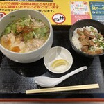 自由が丘 蔭山 - 味玉鶏白湯塩そば+Bセット(チャーシューごはん)