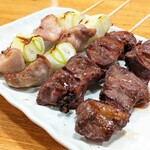 ふじも - 鶏ねぎま×2 280円 , 豚ハツ×2 280円