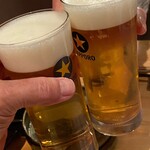 Kamoyasu - 生ビールで記念日祝杯