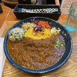 ホールスパイスカレー青藍 - スパイシーチキンカレーZ定食(大)+ 春菊ポテトサラダ