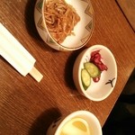 駒形どぜう - 20140126　舞子定食1300円の香のモノと小鉢