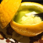 栖原温泉 - 自家栽培の三宝柑のによる茶碗蒸し