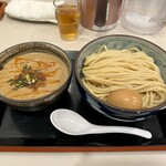 Jikaseimen Tsukesoba Kuro - 坦々つけそば(大盛り) 1100円＋くん玉 100円