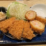 Nadaitonkatsu Katsukura - 筍と海老しんじょうの挟みかつと三元豚ヒレかつ80g