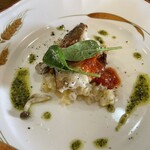 ダイニングキッチン たう゛ぇるね - 白身魚のソテー トマトとバジルのジェノベーゼ