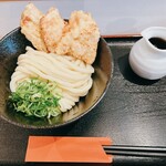 Sanuki Udon Sakaba Kawakin - 菜彩鶏のかしわ天ぶっかけ+麺1.5玉_¥980+¥150