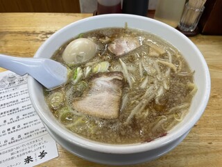 Raimu - 背脂ラーメン＋半熟煮玉子