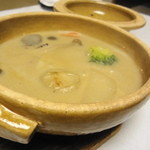 文珠荘 松露亭 - 蟹味噌フォンデュ　　しゃぶしゃぶしていただきます