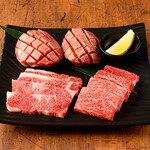 Luxurious assortment (extra thick Cow tongue /Kagoshima Wagyu beef ribs/Kagoshima Wagyu beef loin)