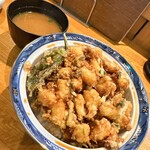 光村 - スペシャルかき揚げ丼・味噌汁