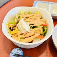 天ぷらふく西 禅と匠 - 優待ランチ膳の追加サラダ