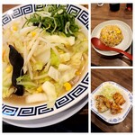 Tammen Shokudou Na Minohana - 野菜タンメン+満腹セット(ライスを炒飯に変更)
