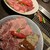 横浜焼肉kintan - 料理写真:手前が熟成KINTAN PRIM牛タンセット3790円。向こうのお皿が牛肉寿司2種&焼肉4種セット3280円(牛肉寿司2貫は写真撮り忘れ)。