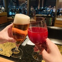 嘉門 - ビール&クランベリージュース