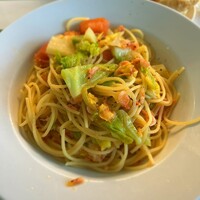 アン カフェ - 桜エビと春キャベツのフレッシュトマトソーススパゲッティ