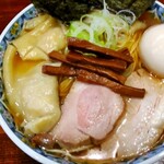 奈つやの中華そば - 奈つやのもちもち雲呑味玉中華そば 1250円、海苔増し 100円