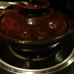 ふぐ 福治 - 鍋の準備（テーブル中央にガスコンロ有）　2014.1.2x