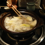 ふぐ 福治 - ６．ふぐちり（ご主人が丁寧に）　2014.1.2x